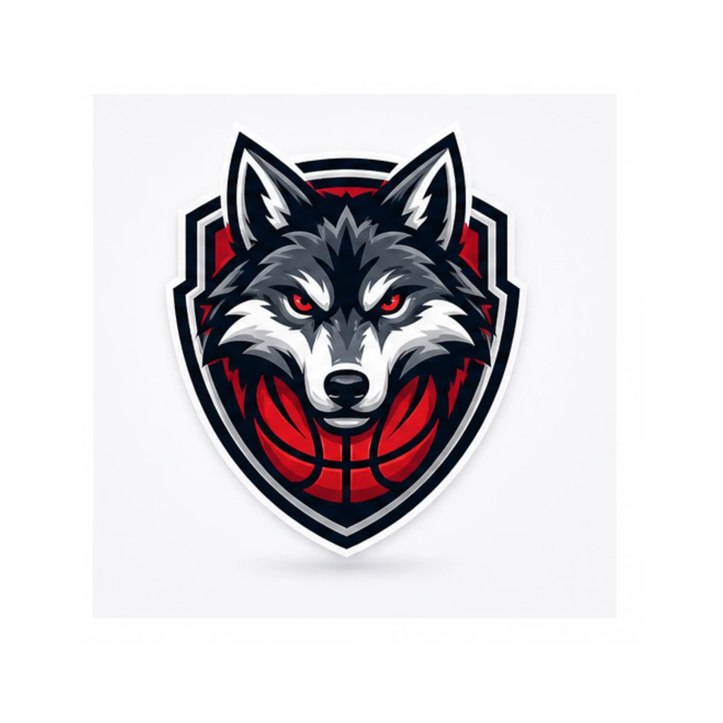Logo Bóng Rổ Hình Sói Nổi Bật