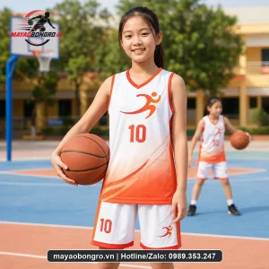 Mẫu áo bóng rổ Logo Nhiệt Huyết cho trẻ tiểu học, trung học cơ sở.